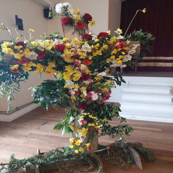 Easter Sunday decorated cross